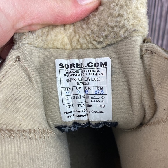 Sorel Tan Waterfall Lace Thinsulate Boots- Size 11 - Picture 9 of 11